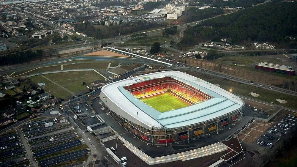 Aerial view of Le Mans stadium